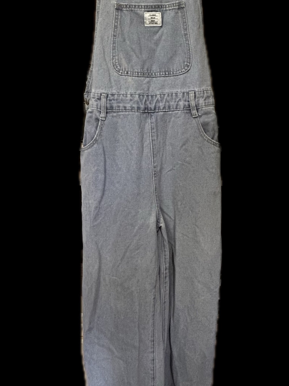 SHEIN Women's Washed blue/Gray Denim Overalls